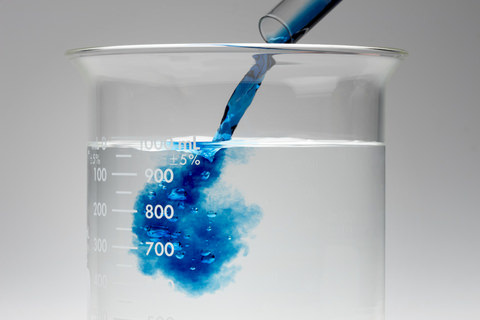 chemical mixing in beaker